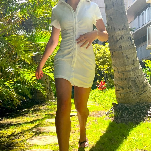 Y2K White Terry Towel Dress Cover-Up! - Picture 4 of 4